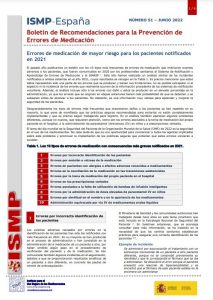 Boletín de Recomendaciones para la Prevención de Errores de Medicación Boletín de Recomendaciones para la Prevención de Errores de Medicación